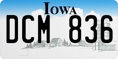 IA license plate DCM836