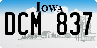 IA license plate DCM837