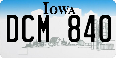 IA license plate DCM840