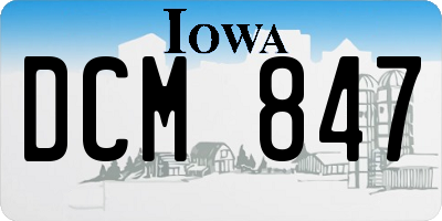 IA license plate DCM847