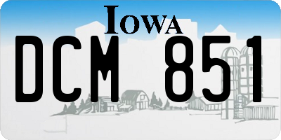 IA license plate DCM851