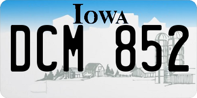 IA license plate DCM852