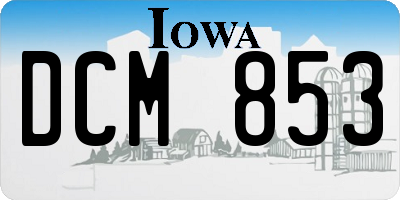 IA license plate DCM853