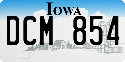 IA license plate DCM854