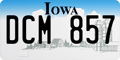 IA license plate DCM857