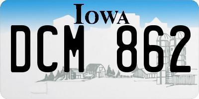 IA license plate DCM862