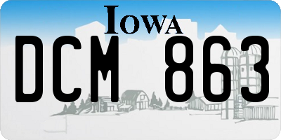 IA license plate DCM863