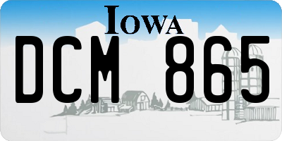 IA license plate DCM865