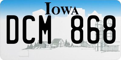 IA license plate DCM868
