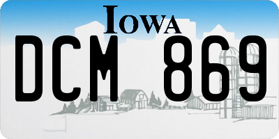 IA license plate DCM869
