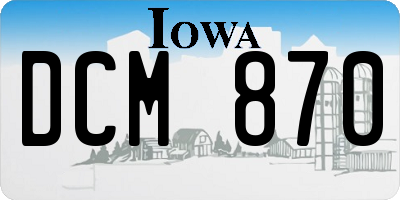 IA license plate DCM870