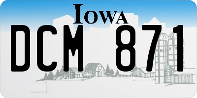 IA license plate DCM871