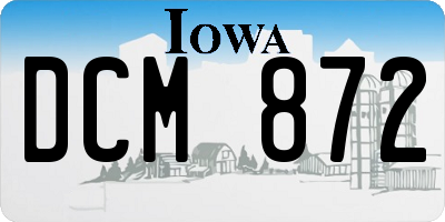 IA license plate DCM872