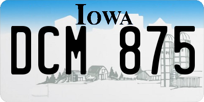 IA license plate DCM875