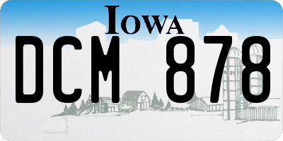 IA license plate DCM878