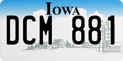 IA license plate DCM881