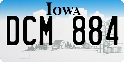 IA license plate DCM884