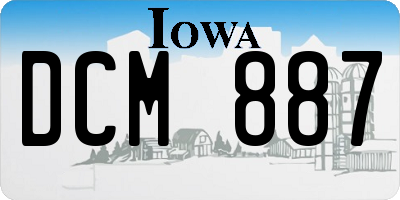 IA license plate DCM887