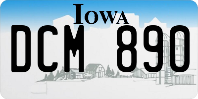 IA license plate DCM890