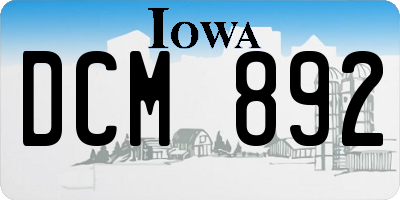 IA license plate DCM892