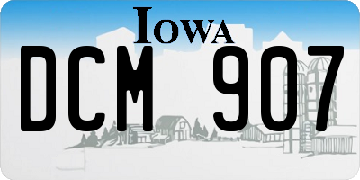 IA license plate DCM907