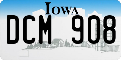 IA license plate DCM908
