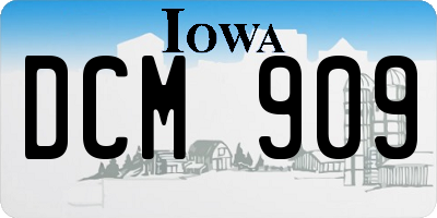 IA license plate DCM909