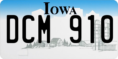 IA license plate DCM910