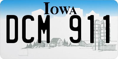 IA license plate DCM911