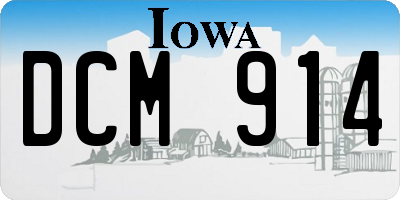 IA license plate DCM914