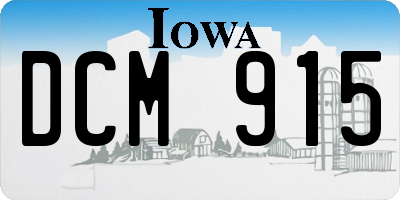 IA license plate DCM915