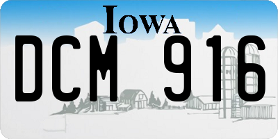 IA license plate DCM916