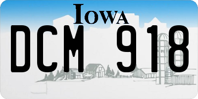 IA license plate DCM918