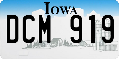 IA license plate DCM919