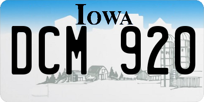 IA license plate DCM920