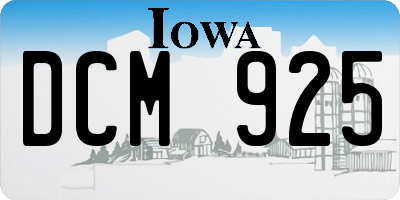 IA license plate DCM925