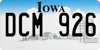 IA license plate DCM926