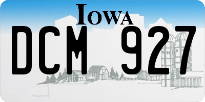 IA license plate DCM927