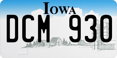 IA license plate DCM930