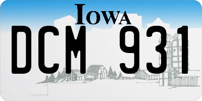 IA license plate DCM931