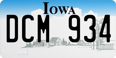 IA license plate DCM934