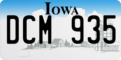 IA license plate DCM935