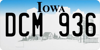 IA license plate DCM936