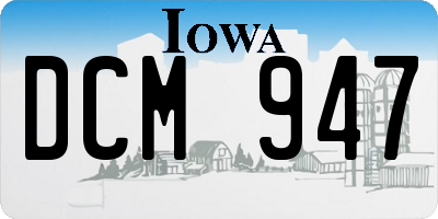 IA license plate DCM947