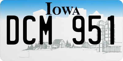 IA license plate DCM951
