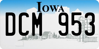 IA license plate DCM953