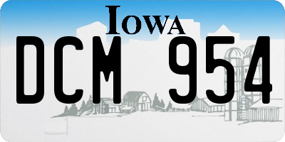 IA license plate DCM954