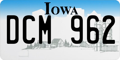IA license plate DCM962