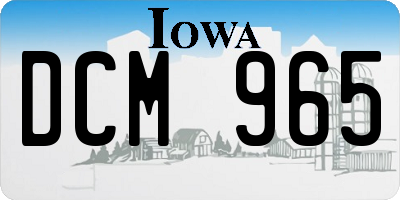 IA license plate DCM965