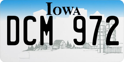 IA license plate DCM972
